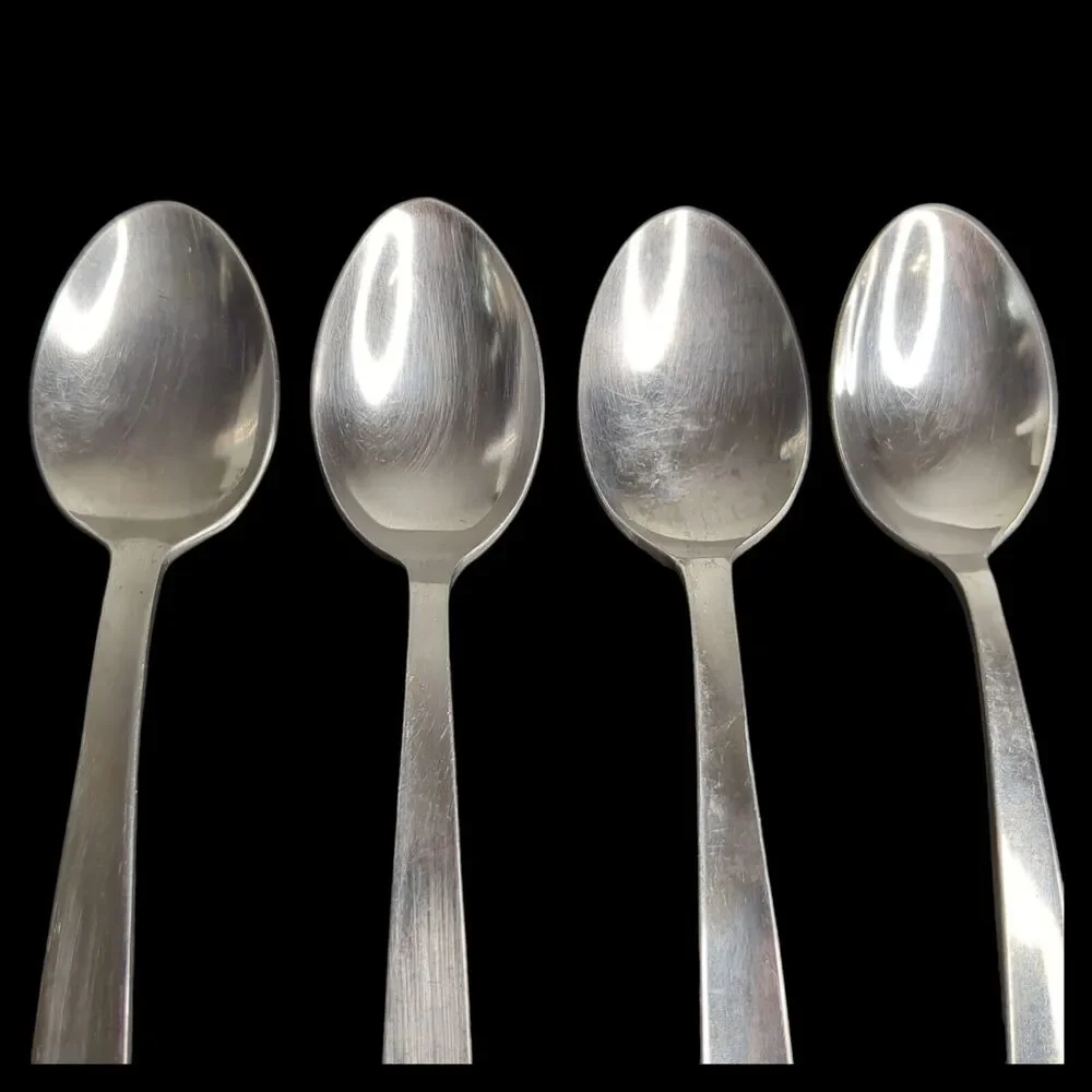 Lot of 4 Teaspoon Englishtown ENS2 Stainless Glossy Flatware 6 1/4